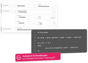Ein Automatisierungsskript zur Reaktion auf Cyberangriffe, dargestellt in einem Code-Editor.